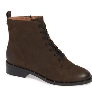 Halogen Dark Brown Layla Studded Ankle Boots, 8.5